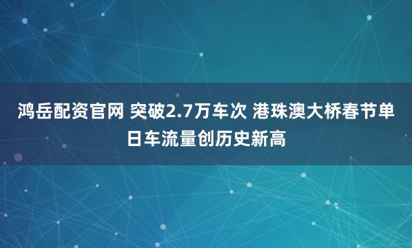 鸿岳配资官网 突破2.7万车次 港珠澳大桥春节单日车流量创历史新高