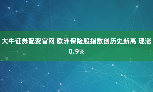 大牛证券配资官网 欧洲保险股指数创历史新高 现涨0.9%